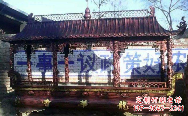 菏泽方形寺庙香炉铜雕塑