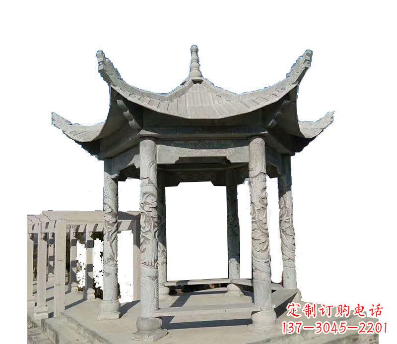菏泽传统风格凉亭石雕