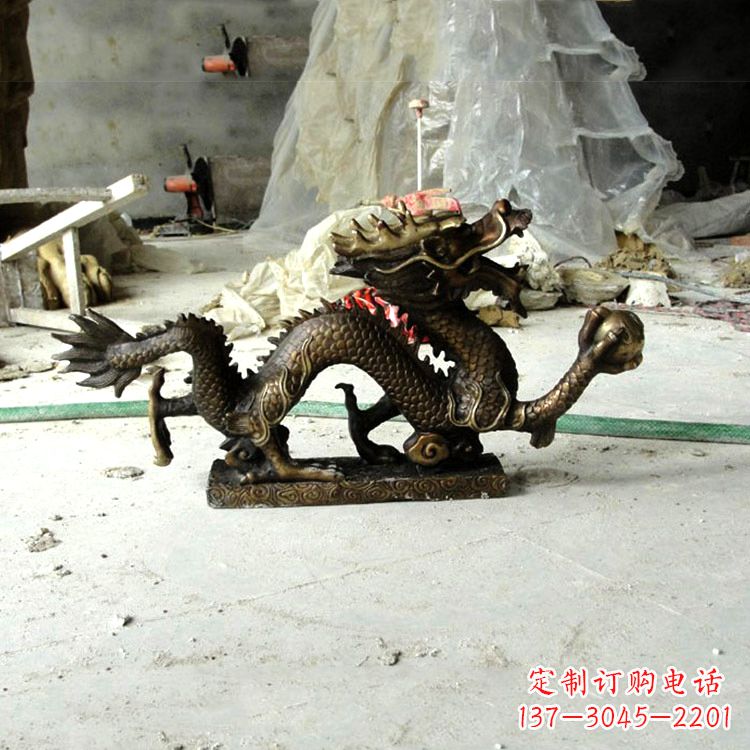 菏泽精美仿古龙铜雕塑