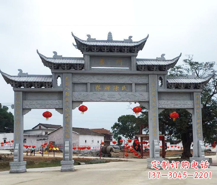 菏泽精美仿古牌坊石雕