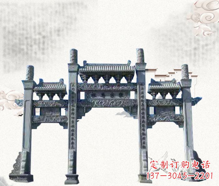 菏泽精美仿古牌坊雕塑