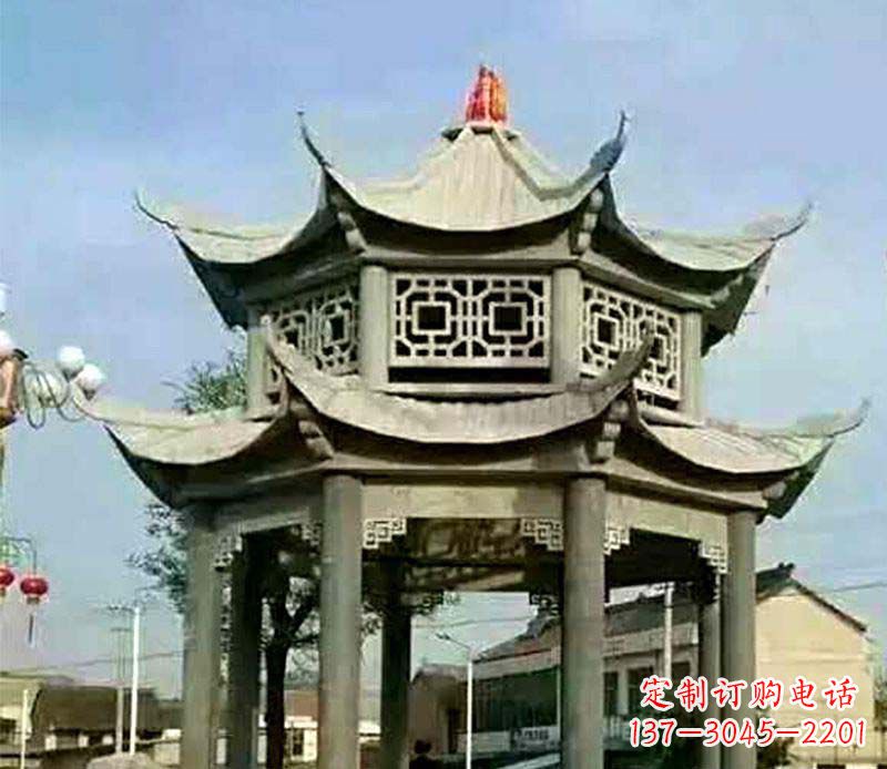 菏泽仿古石凉亭石雕 (2)