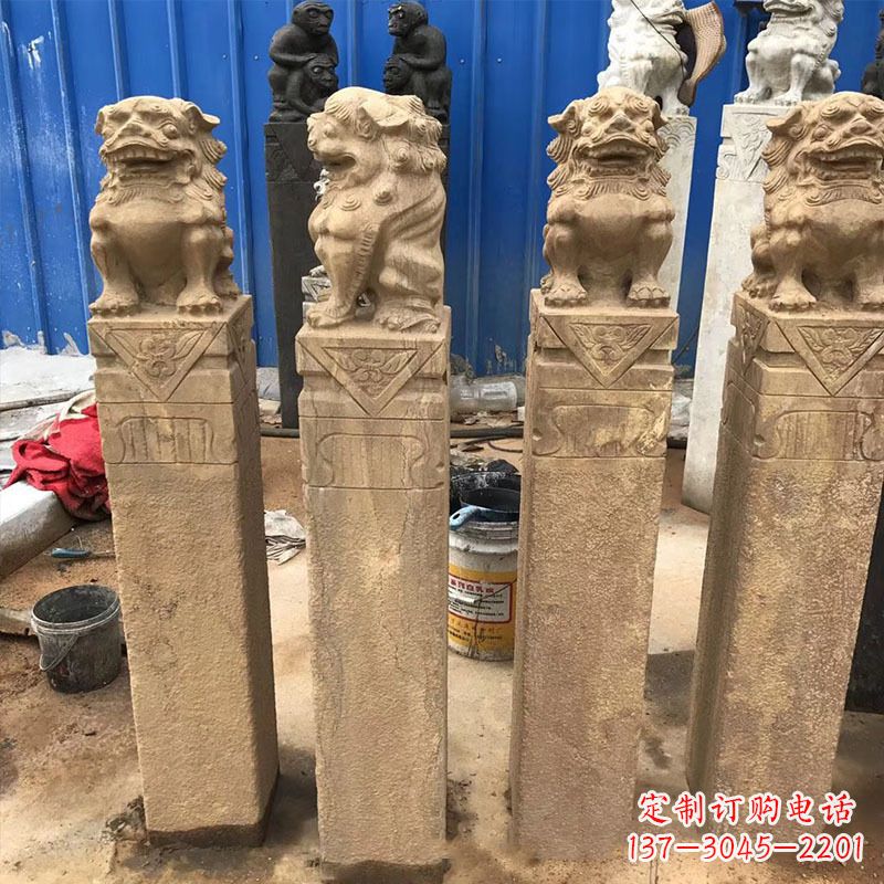菏泽仿古拴马桩石雕塑——傅雕你的精美时光