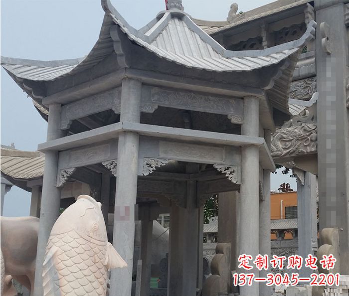 菏泽精美仿古双层石雕凉亭