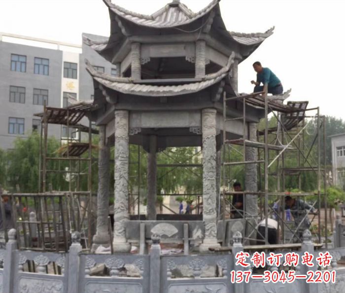 菏泽仿古双层石雕凉亭