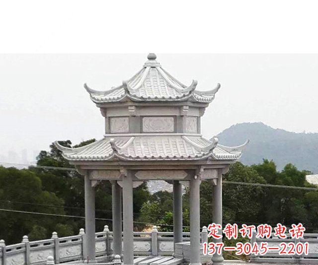 菏泽仿古双层石雕凉亭