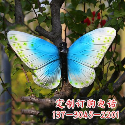 菏泽精致风韵，蓝白蝴蝶雕塑