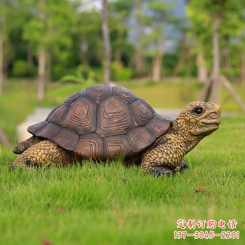 菏泽玻璃钢乌龟雕塑草坪摆件