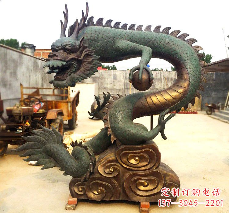 菏泽精致铜雕飞龙珠