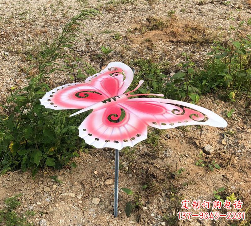 菏泽粉红色不锈钢蝴蝶雕塑