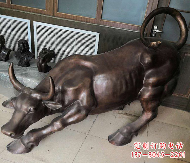菏泽风水办公牛铜雕塑