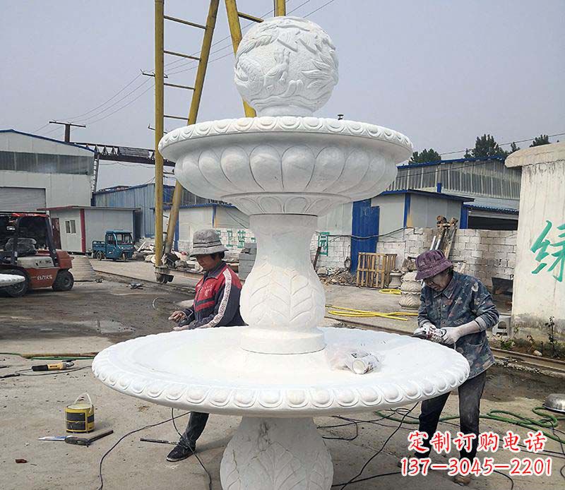 菏泽风水球喷泉石雕塑