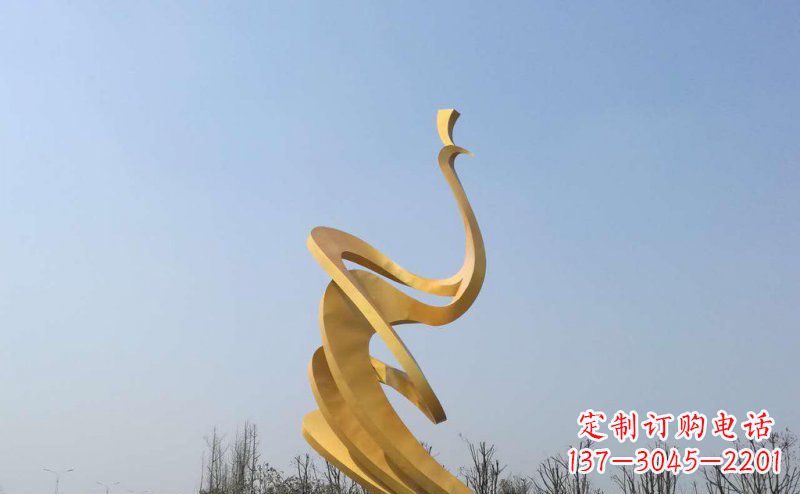 菏泽抽象凤凰不锈钢雕塑