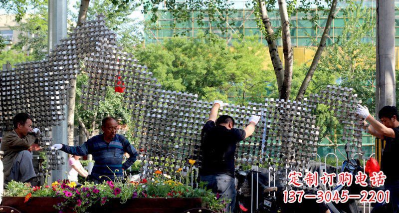菏泽中领雕塑 - 动物抽象不锈钢雕塑