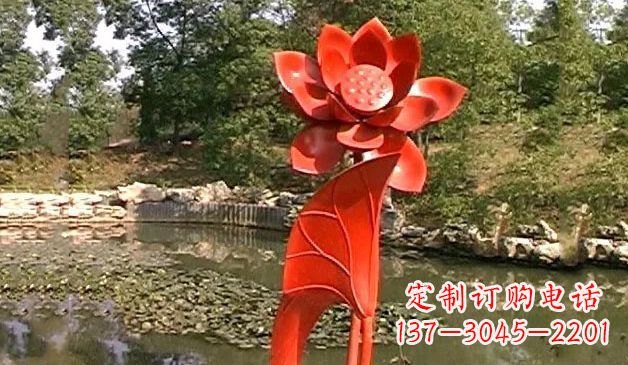 菏泽精美不锈钢荷花雕塑