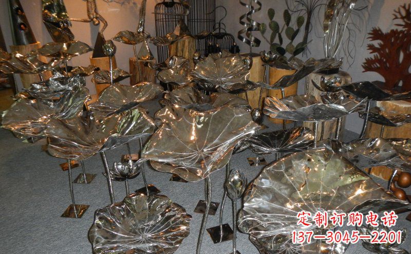 菏泽抛光不锈钢荷叶雕塑