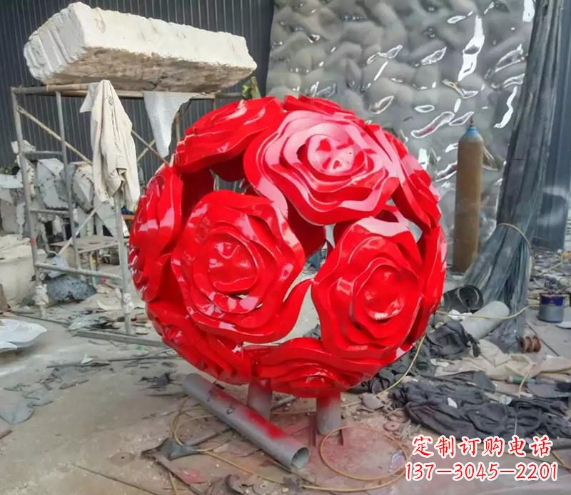 菏泽优雅柔美的玫瑰雕塑