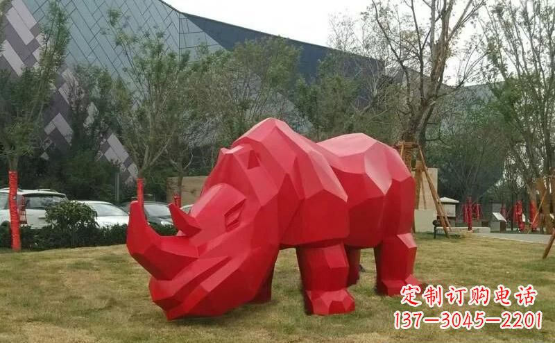 菏泽摩洛哥高端不锈钢犀牛雕塑