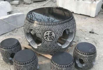 菏泽特大型福字桌凳石雕
