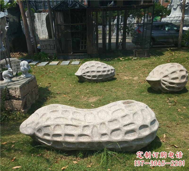 菏泽精美大理石花生雕塑
