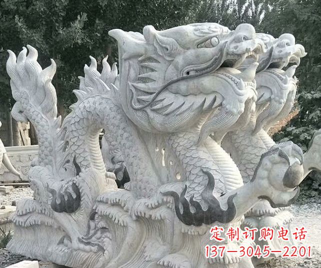 菏泽优雅古典大理石生肖龙雕塑