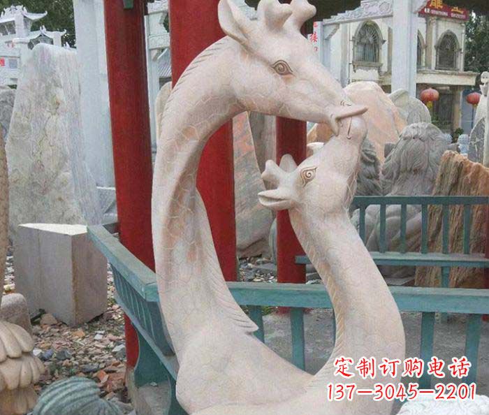 菏泽中领雕塑-母子鹿动物石雕