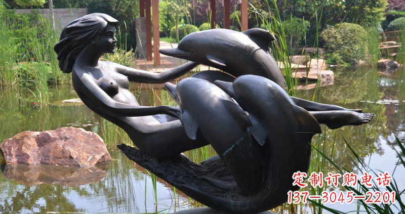 菏泽唯美风格海豚铜雕