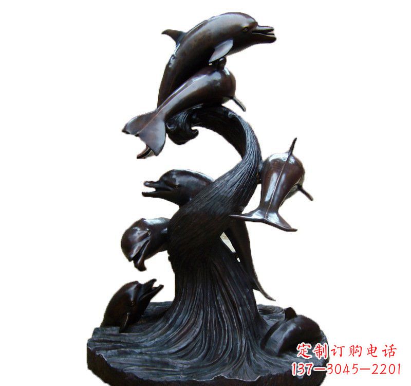菏泽产品名称海豚铜雕园林雕塑