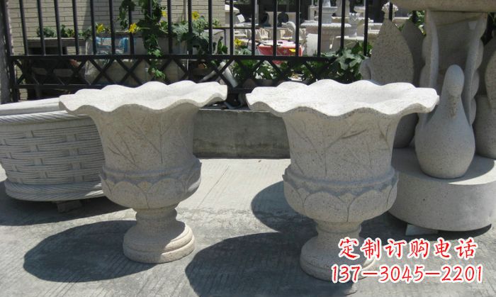 菏泽公园景观大理石花盆石雕 (11)