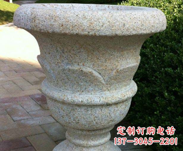 菏泽公园景观大理石花盆石雕_2