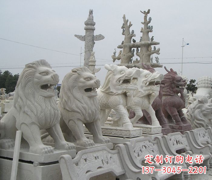 菏泽新中式金色狮子雕塑