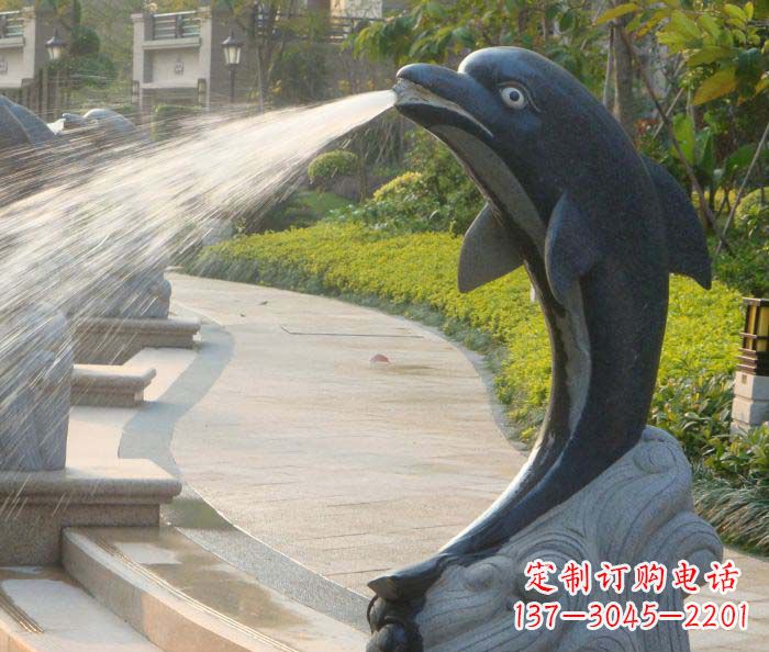 菏泽现代公园景观海豚雕塑