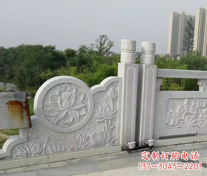 菏泽公园景观汉白玉石雕栏板 (4)