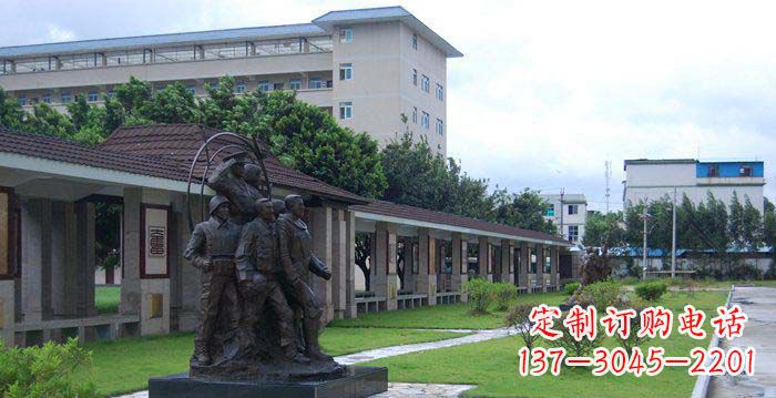 菏泽风采勇猛军人铜雕