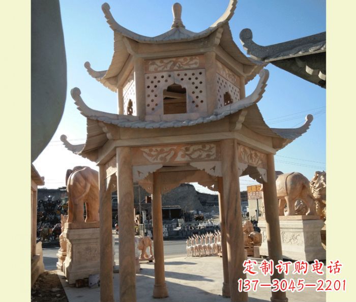 菏泽中式双层石雕凉亭
