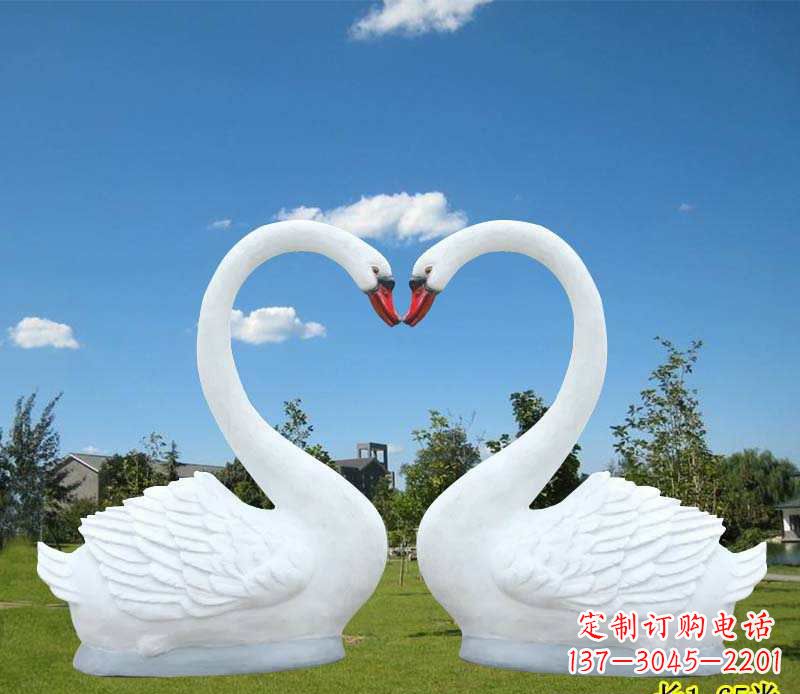 菏泽玻璃钢仿真天鹅雕塑