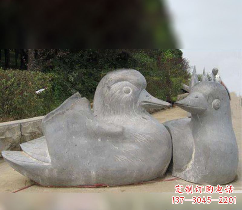 菏泽中领雕塑传统鸳鸯石雕