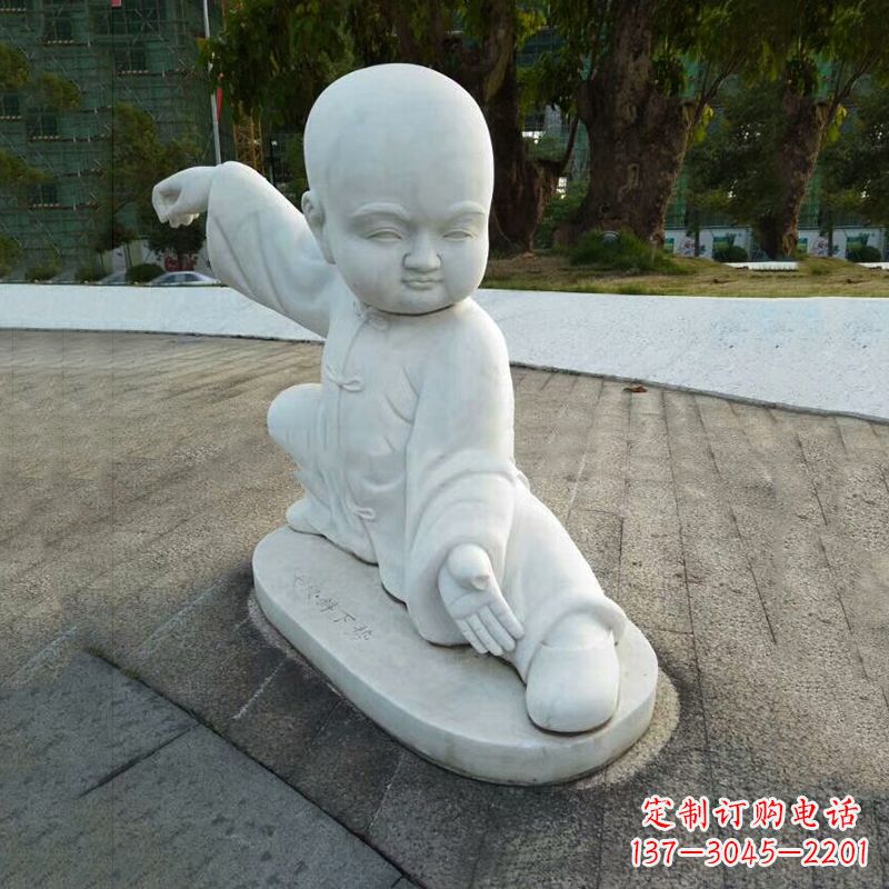 菏泽瑞士艺术家精美制作的和尚汉白玉石雕塑