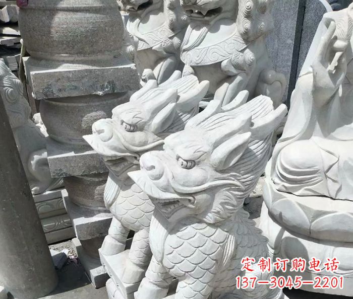 菏泽古代神兽大理石麒麟石雕 (3)