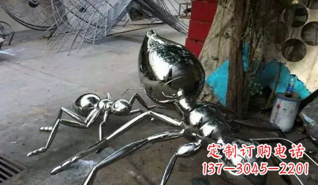 菏泽中领雕塑|不锈钢蚂蚁雕塑