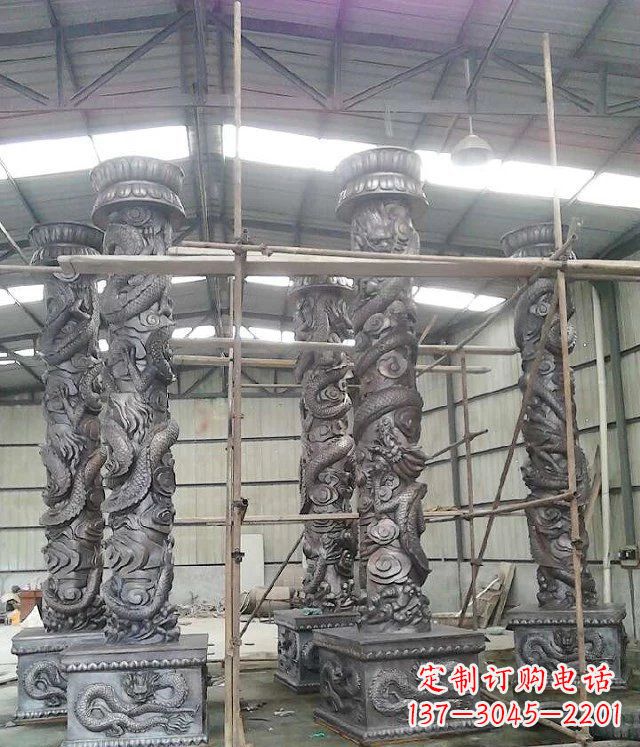 菏泽传统艺术雕刻精美大型仿铜龙柱
