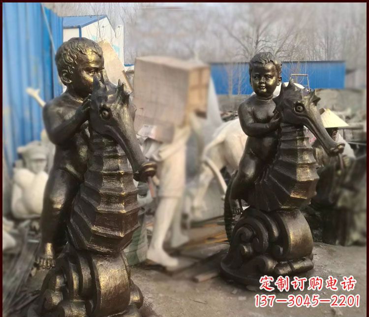 菏泽海马公园景观铜雕