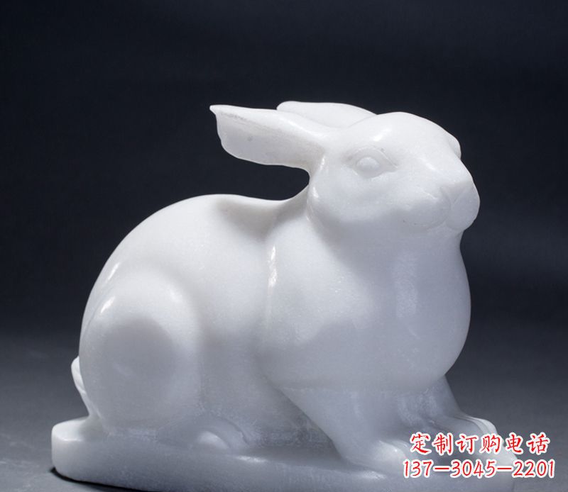 菏泽汉白玉动物兔子雕塑