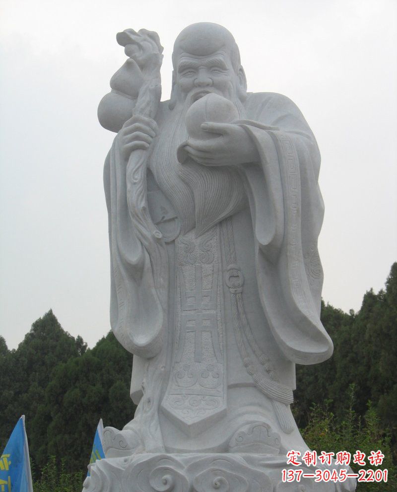 菏泽大理石老寿星雕塑,重现传统文化的美好