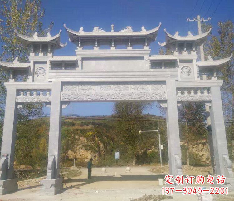 菏泽中领雕塑:精雕制作仿古石牌坊石雕