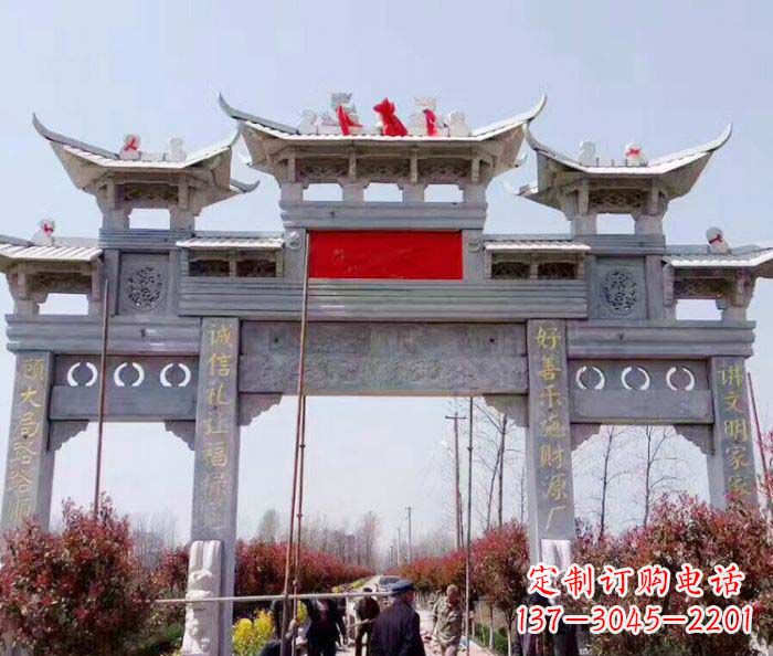 菏泽传承经典,尊崇古风:牌坊石雕