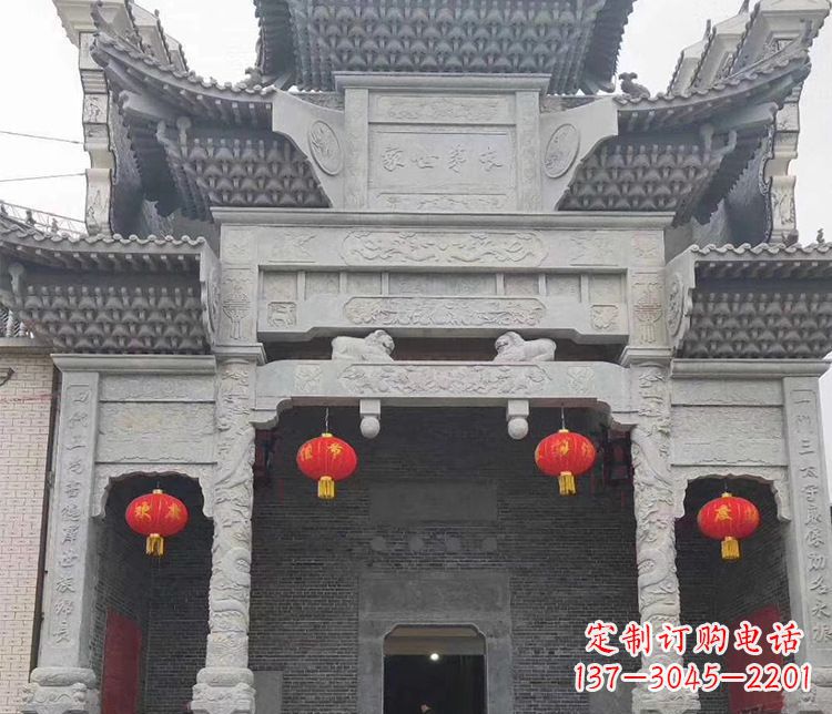 菏泽中领雕塑:专业定制牌坊石雕