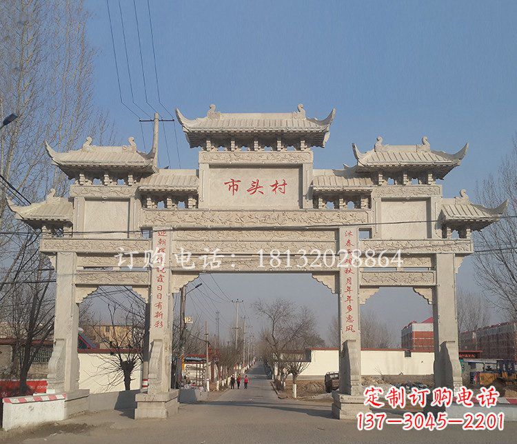 菏泽景区三门七楼石雕牌坊——精美绝伦的牌坊雕塑