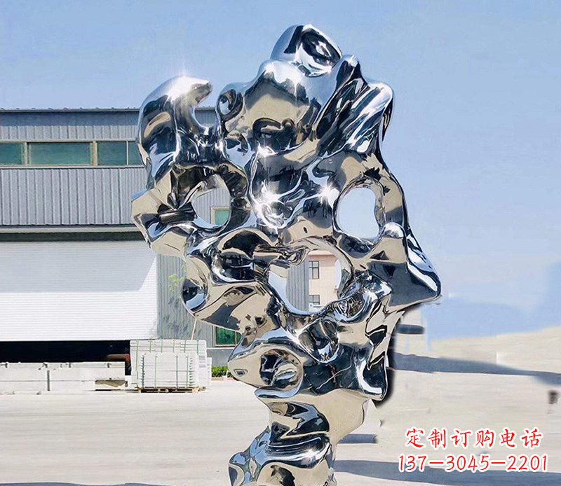 菏泽镜面不锈钢太湖石雕塑