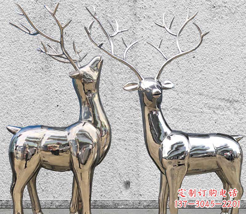 菏泽镜面不锈钢小鹿雕塑
